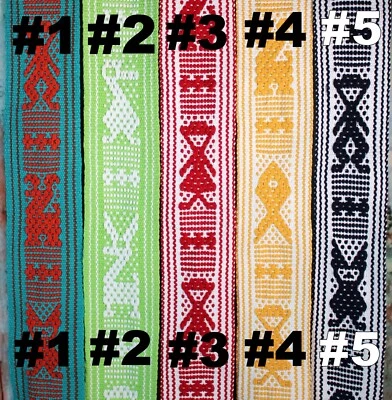 Grupo #6 Cinturones Anchos Tejidos a Mano Jalieza Oaxaca México Perfecto con Kaftanes Huipils Foto 1 de 4