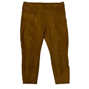 SPANX High Waist Faux Suede Leggings Brown Size 2X NWOT - Picture 1 of 6