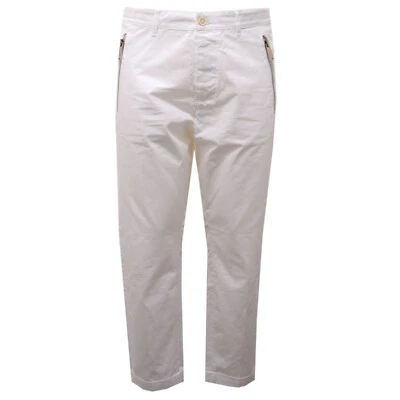 0066AF pantalone uomo DSQUARED2 white cotton trouser man - Изображение 1 из 4