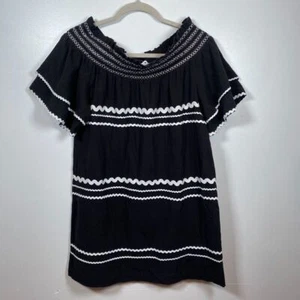Mud Pie Dress Women's Size Small off the Shoulder Smocked Black and White - Picture 1 of 3