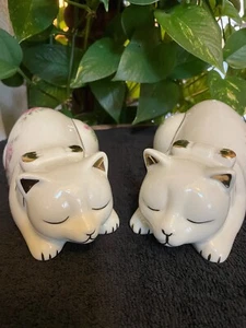 Cats Kittens Porcelain Figurine Statue by Formalities Baum Bros. Set of Two Pair - Picture 1 of 14