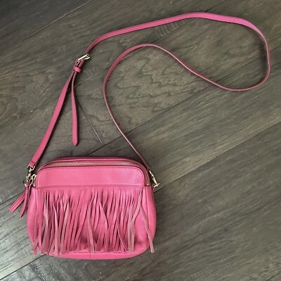 BOLSO BANDOLERA VAQUERO FOSSIL 100154 WESTERN SYDNEY FLECOS CUERO ROSA INTENSO Foto 1 de 4