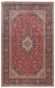 Kashan Alfombra Persa Hecha a Mano 309x190 cm-Fine, Oriente, Carpet, Manta, Rojo - Picture 1 of 12