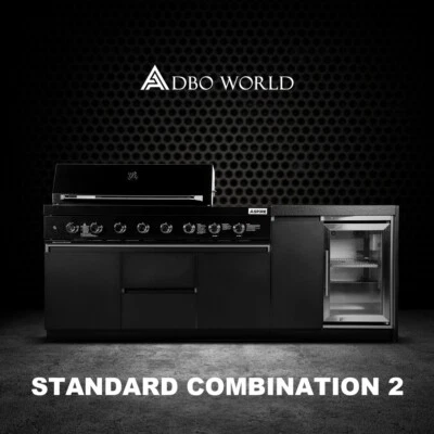 Adbo World Gas Grill BBQ  6+2  wth Single Fridge Cabinet Outdoor Kitchen - image 1 of 4