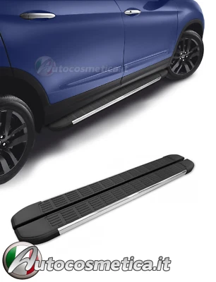 PEDANE LATERALI STEPS BARRE MINIGONNE SOTTOPORTA NERE PER AUDI Q3 2011-2018 - Image 1 of 4