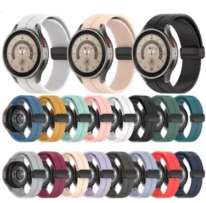 Cinturino in silicone per Samsung Galaxy Watch 7 6 5 4 40/44 mm chiusura magnetica fibbia a D - Foto 1 di 100