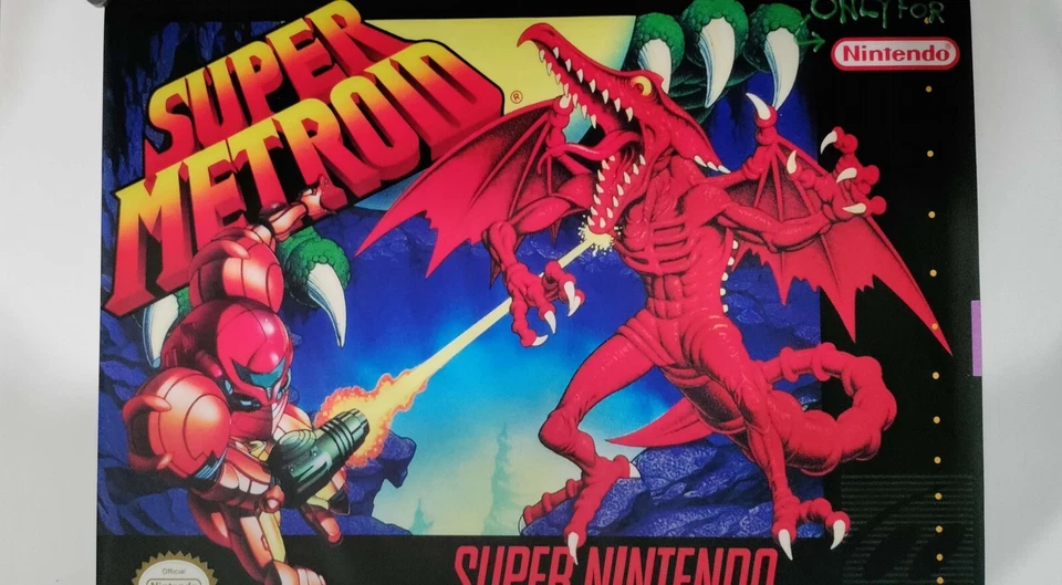 Super Metroid  Snes Box Art Poster Active! Buy 2 get 1 free FREE SHIPPING - Image 1 of 3