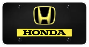 Honda Logo 3D Dual Chrome Nameplate License Plate Official Licensed - Imagen 1 de 10