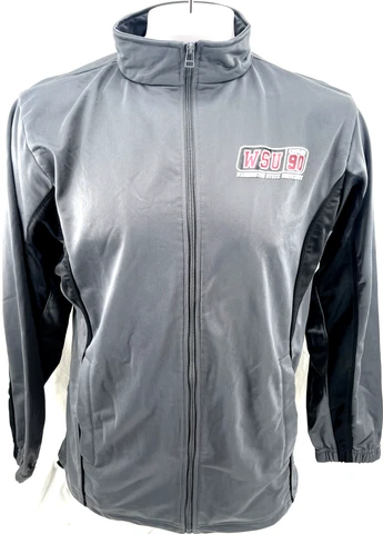 NEW Washington State Cougars Badger Sport Gray LS Full Zip Jacket Mens L Cover