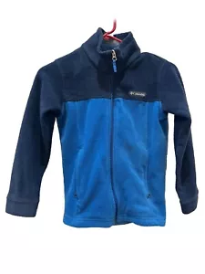Columbia Full Zip Fleece Jacket Youth Size Small Blue Zip Pockets EUC - Picture 1 of 5