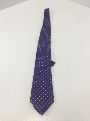 Corbata a cuadros clásica 100 % seda Club Room para hombre púrpura/azul/blanco nueva con etiquetas Foto 1 de 4