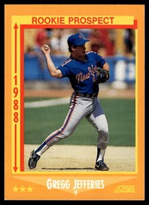 1988 Score #645 Gregg Jefferies RC New York Mets - Picture 1 of 2