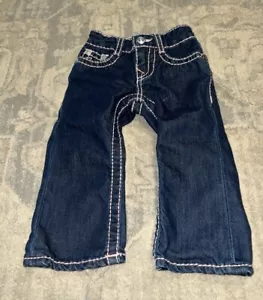 True Religion Jeans Blue pink Stitch size 12-18 baby Billy Girls - Picture 1 of 6