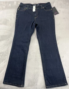 Lane Bryant Jean Women 18 Dark Blue Slim Bootcut Genius Fit Stretch High-Rise - Picture 1 of 14