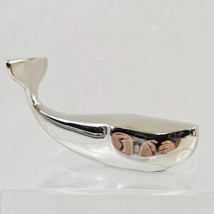 Dansk Designs Silver Plated Whale Paperweight Figurine Made In Japan Vtg - Picture 1 of 12