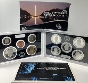 2019-S Silver Proof Set COA Box 10 Coins .999 % silver  US Mint ~With Rev/PR - Picture 1 of 4