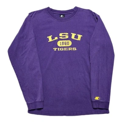 90s VTG Starter LSU Tigers Purple Long Sleeve T-Shirt Mens M - Image 1 of 4