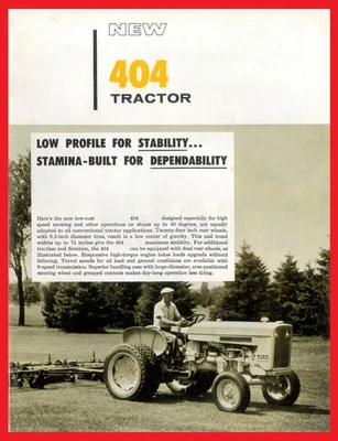 New International 404 Lo-Boy Tractor Industrial Commercial Mowing Color Brochure - Image 1 of 4