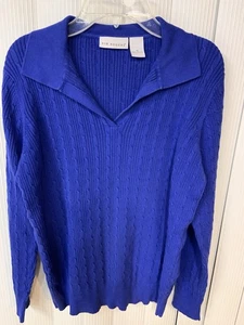 Kim Rogers Maglione Donna Maglia Cavo, 100% Cotone,Taglia M,Maniche Lunghe,Blu - Foto 1 di 8