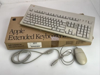 Vtg 1990 APPLE Extended Keyboard II - Model M0312 OEM Original Box Cable Mouse - Image 1 of 4