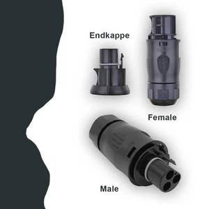 Betteri BC01 Female Male Buchse Endkappe Wechselrichter Netzkabel Anschluß - Bild 1 von 5