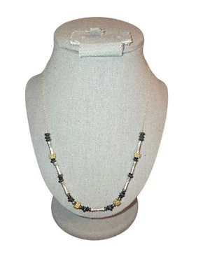 Collar de cadena de cable con cuentas de plata esterlina Silpada N3350 On The Horizon 18-20" Foto 1 de 4