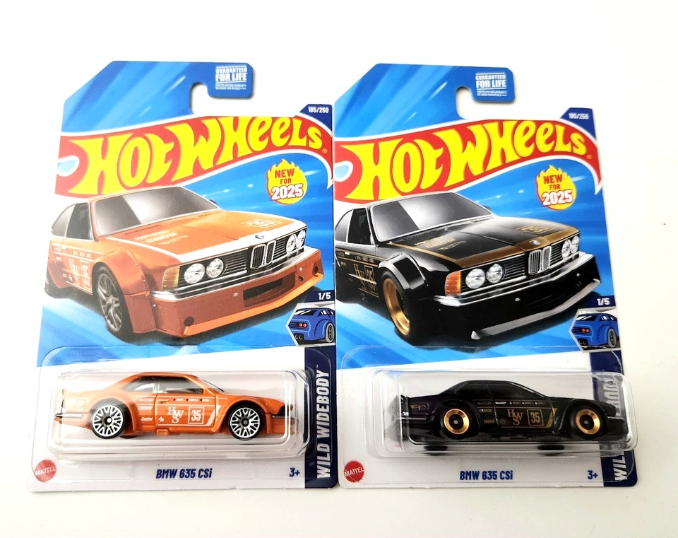 风火轮宝马 635 CSI 橙色 + 黑色 #185 185/250 - 2025 Wildbody - 2 件 — 第 1/1 张图片