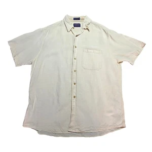Pendleton City Linen Shirt Cream XL Short Sleeve Button Down - Picture 1 of 6