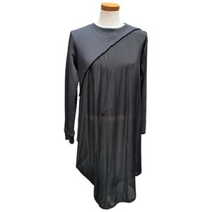 Maison Margiela MM6 gemischtes Kleid schwarz asymmetrischer Saum Gr. XS # 8167473 - Bild 1 von 13