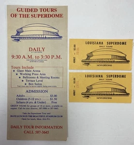 Vintage 1970's New Orleans Superdome Tourist Tour Guide Info & 2-ea Ticket Stubs - Picture 1 of 16