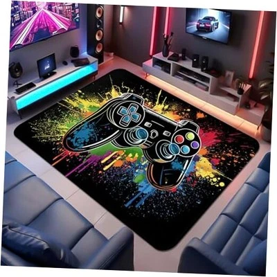 Gaming Rug for Boys Room 5'x7' Non-Slip Colorful Cool Game Rug 3D Gamepad  - Image 1 of 4