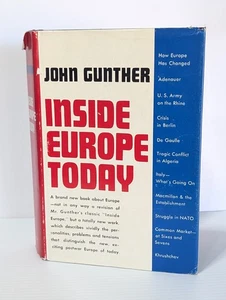 INSIDE EUROPE TODAY JOHN GUNTHER 1961 HARDCOVER DUST JACKET BOOK CLUB - Picture 1 of 9