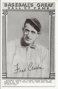 Fred Clarke Baseball's Great Hall Of Fame Exhibit card 1977 black ink - Picture 1 of 2