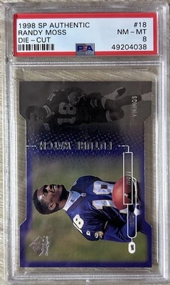 1998 SP Authentic #18 Randy Moss Future Watch Die Cut /500 PSA 8 - Image 1 of 2