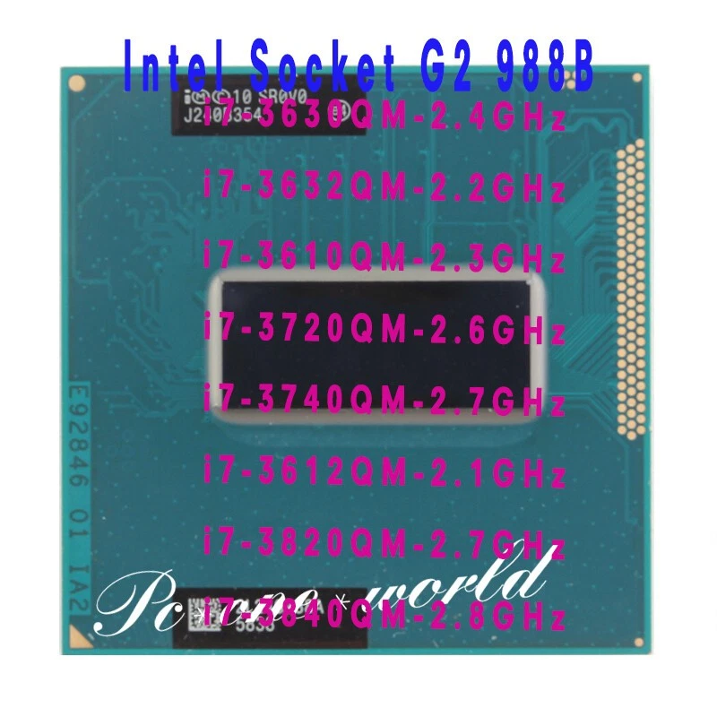 Intel i7 3630QM 3632QM 3610QM 3720QM 3740QM 3612QM 3820QM 3840QM CPU Socket G2 - Image 1 of 1