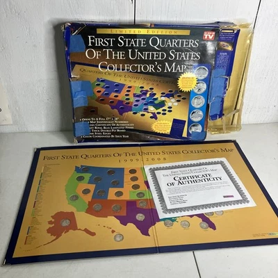 First State Quarters of the United States Collectors Map 1999-2008 Complete  - Image 1 of 4