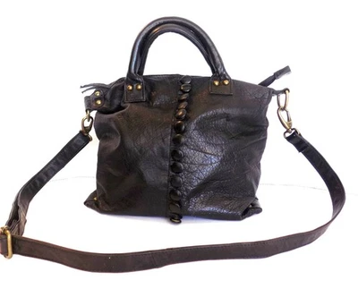 LATICO Sandro slouchy black Leather studs button bag satchel Crossbody purse - Image 1 of 4