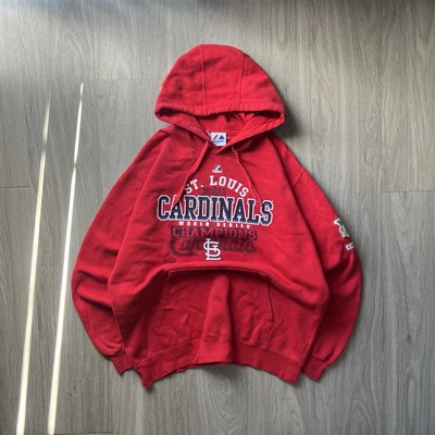 Sudadera con capucha gráfica retro roja de los Cardenales de San Luis de la década de 2000 talla L Foto 1 de 4