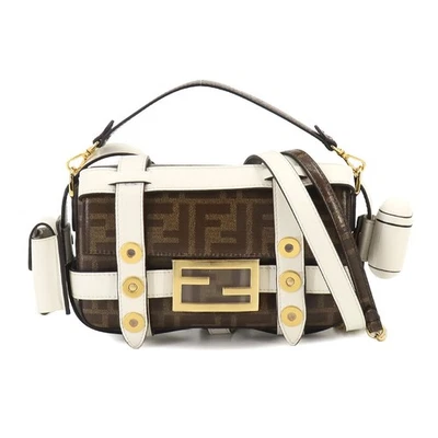 FENDI Zucca Bucket Hand Shoulder Bag PVC Leather Brown White 8BS034 90248674 - Image 1 of 4