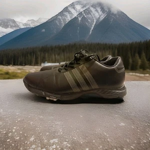 Adidas ThinTech Traxion men Golf shoes Leather Black UK 7.5 - Picture 1 of 5