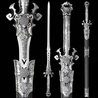 Cuchillo Grande KungFu Espada Acero Alto Carbono Afilado Chino WuShu Han Tang Sable Jian Foto 1 de 4