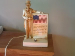 Vintage Combination Bank/lamp Uncle Sam With Pledge Of Allegiance .plastic. - Picture 1 of 4