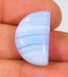 22.CT Natural Blue Lace Agate Fancy Ccabochon Loose Gemstone 25x16x7 MM CL=152 - Picture 1 of 6