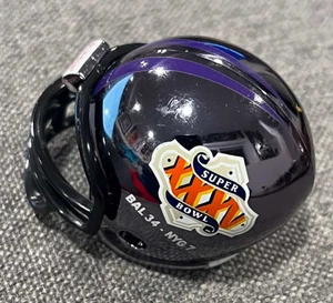 Riddell Pocket Pro Football Helm Baltimore Ravens CHROME Super Bowl 35 Mark - Bild 1 von 2