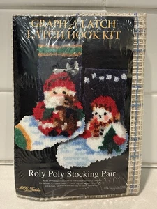 NEU Graph N Latch Haken Teppich Kit Weihnachten Roly Poly Strumpf Paar Santa Schneemann - Bild 1 von 13