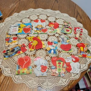 Vintage 1940's/1950's Valentines Set of 15 Used - Picture 1 of 6