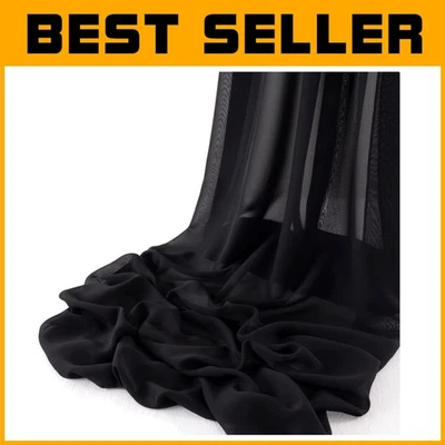 Black Chiffon Sheer Material for Ceiling Decor 20 Yards - Image 1 of 4