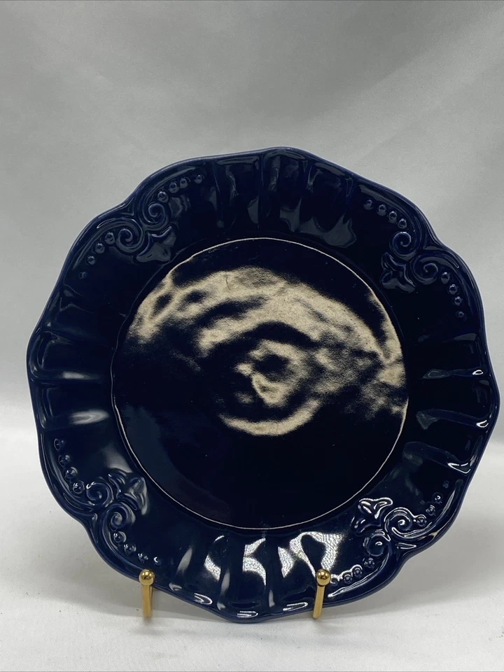 Set of 4 Southern Living Navy Blue Plates- Exclusively Dillards Made In Portugal - Image 1 of 4