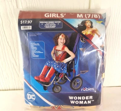Nuevo Disfraz Mujer Maravilla Halloween Apto para Silla de Ruedas Talla Niñas M 7/8 Rubíes Foto 1 de 4