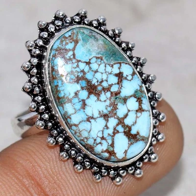 Anillo Turquesa Plata 925 Chapado EE. UU. 9 Alfombra Roja Look Joyería JW Foto 1 de 3